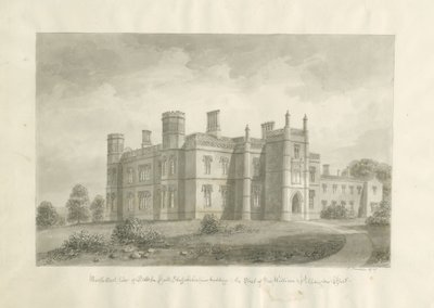 Butterton Hall: sepya çizimi by John Buckler