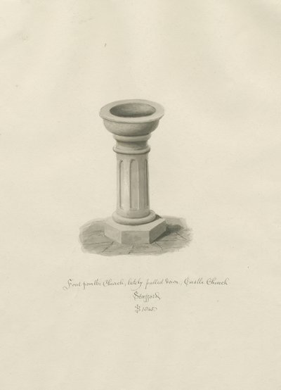 Castle Church - Kilisede Yazı Tipi: sepya çizimi by John Buckler