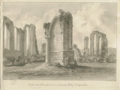 Croxden Abbey: sepya çizimi by John Buckler