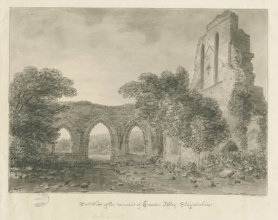 Croxden Abbey: sepya çizimi by John Buckler