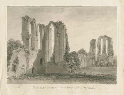 Croxden Abbey: sepya çizimi by John Buckler