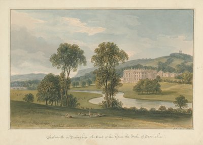 Derbyshire - Chatsworth Salonu by John Buckler