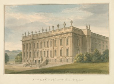 Derbyshire - Chatsworth Salonu, 1812 by John Buckler