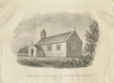 Eccleshall - Cotes Heath Şapeli: sepya çizimi, nd [c 1843] (çizim) by John Buckler