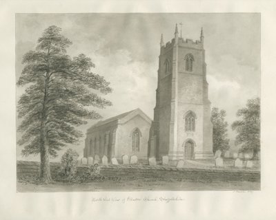 Ellastone Kilisesi: sepya çizimi, 1847 by John Buckler