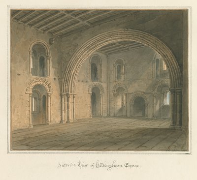 Essex - Hedingham [Kalesi] - İç Mekan, 1827 by John Buckler