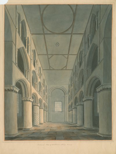 Essex - Waltham Manastırı - İç Mekan, 1802 by John Buckler