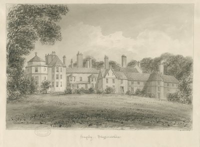 Hagley Hall: sepya çizimi, 1814 by John Buckler