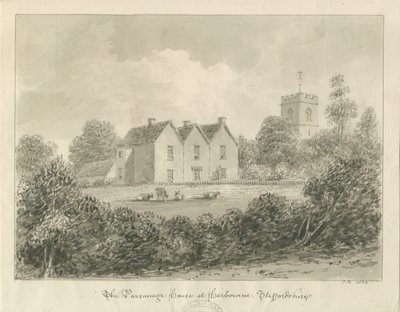 Harborne - Parsonage: sepya çizimi, 1833 by John Buckler