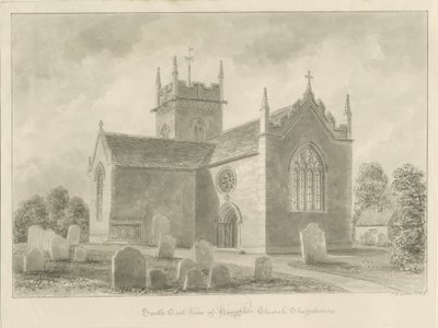 Haughton Kilisesi: sepya yıkama çizimi, 1842 by John Buckler