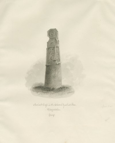 Ilam Kilisesi - Antik Haç: sepya çizimi by John Buckler