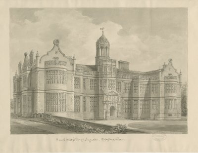 Ingestre Hall: sepya çizimi by John Buckler