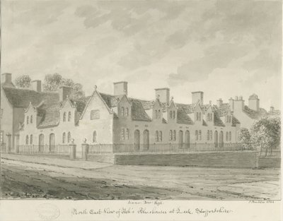 Leek Town - "Ash"in İmarethaneleri": sepya çizimi, 1844 by John Buckler