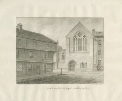 Lichfield - Guildhall: sepya çizimi by John Buckler