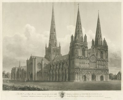 Lichfield Katedrali - Kuzey Batı Görünümü: gravür, [1807] by John Buckler