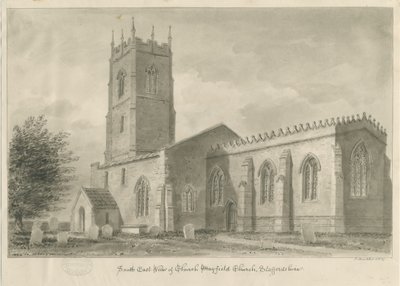 Mayfield Kilisesi: sepya çizimi, 1839 by John Buckler