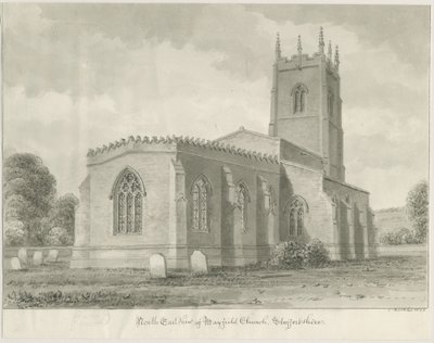 Mayfield Kilisesi: sepya çizimi, 1844 by John Buckler