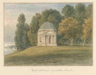 Middlesex - Hampton - Garrick's Villa'daki Shakespeare Tapınağı, 1831 by John Buckler