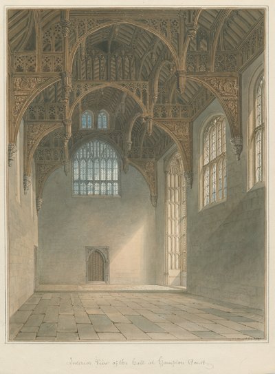 Middlesex - Hampton Court - Salonun İç Mekanı, 1821 by John Buckler