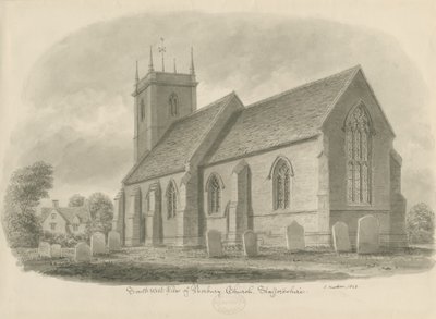 Norbury Kilisesi: sepya yıkama çizimi, 1843 by John Buckler