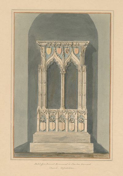 Oxfordshire - Stanton Harcourt Kilisesi - Anıt, 1803 by John Buckler