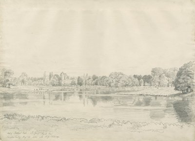 Pathshull House - Park ve Havuz: karakalem, 25 Ağu 1820 by John Buckler