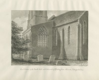 Pattingham Kilisesi - Doğu Penceresi: sepya çizimi, 1846 by John Buckler