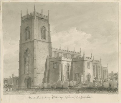 Penkridge Kilisesi: sepya çizimi, 1837 by John Buckler