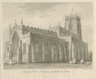 Penkridge Kilisesi: sepya çizimi, 1837 by John Buckler