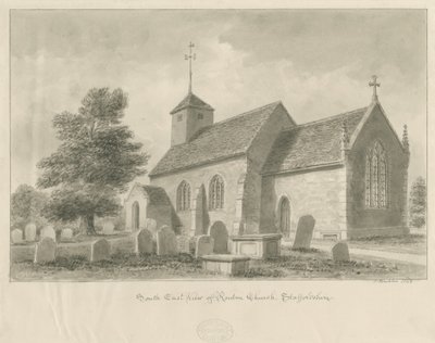 Ranton Kilisesi: sepya çizimi, 1842 by John Buckler