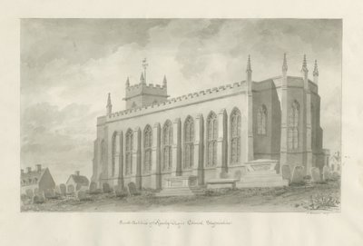 Rowley Regis Kilisesi: sepya çizimi, 1847 by John Buckler