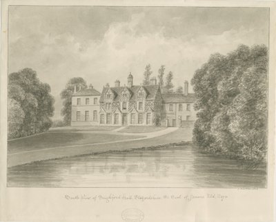 Seighford Hall: sepya çizimi by John Buckler