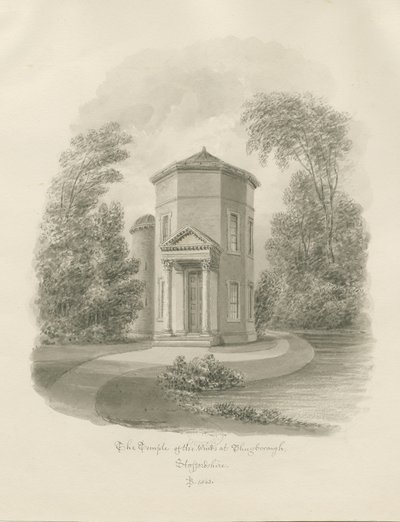 Shugborough - Rüzgarlar Tapınağı: sepya çizimi, 1843 by John Buckler