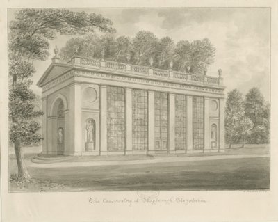 Shugborough Hall - Konservatuar: sepya çizimi by John Buckler