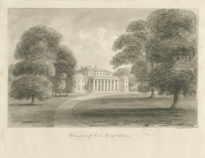 Shugborough Hall: sepya çizimi by John Buckler