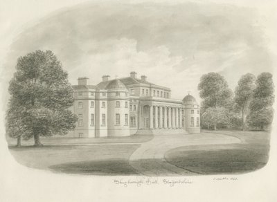 Shugborough Salonu: sepya çizimi, 1843 by John Buckler