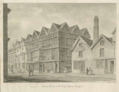 Stafford - Eski "Yüksek Ev": sepya çizimi, 1841 by John Buckler