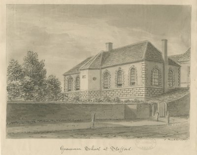 Stafford - Gramer Okulu: sepya çizimi, 1837 by John Buckler