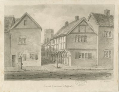 Stafford - Little Church Lane: sepya çizimi, 1841 by John Buckler