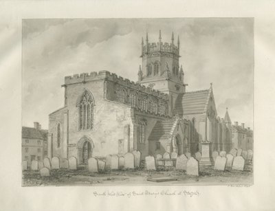 Stafford - St. Mary Kilisesi: sepya çizimi by John Buckler