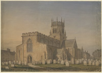 Stafford - St. Mary Kilisesi: suluboya çizimi, 1846 by John Buckler