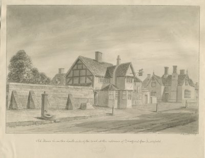 Stafford - [Beyaz Aslan Hanı]: sepya çizimi, 1842 by John Buckler