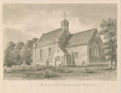 Stretton Kilisesi: sepya çizimi, 1842 by John Buckler