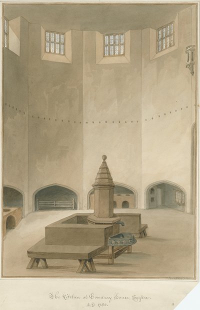 Sussex - Cowdray Evi - Mutfağın İç Mekanı, 1830 by John Buckler