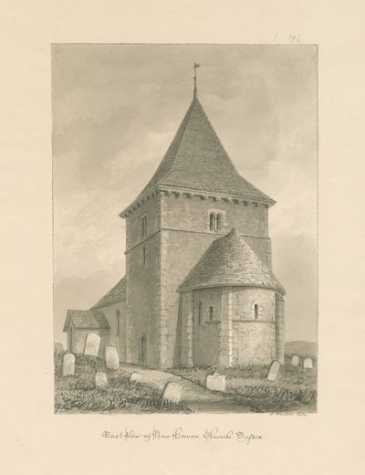 Sussex - Newhaven Kilisesi: sepya çizimi, 1830 by John Buckler