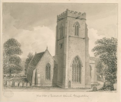 Tettenhall Kilisesi: sepya yıkama çizimi, 1837 by John Buckler