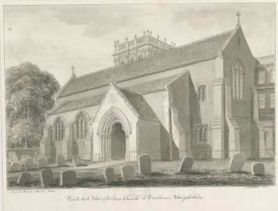 Trentham - Yeni Kilise: sepya çizimi, 1844 by John Buckler
