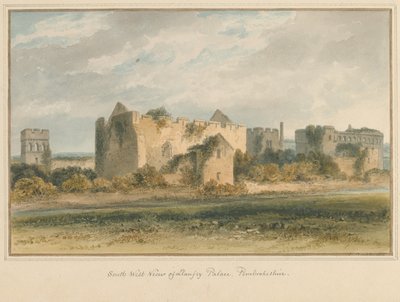 Galler - Pembrokeshire - Lamphey Sarayı, 1815 by John Buckler
