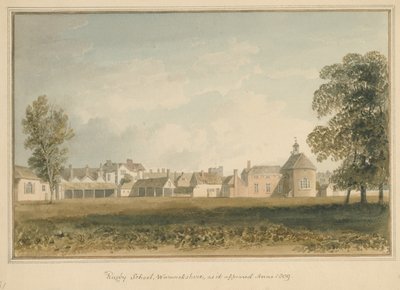 Warwickshire - Rugby Okulu, 1809 by John Buckler