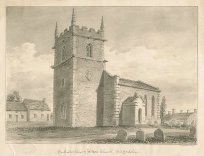 Wetton Kilisesi: sepya çizimi, 1839 by John Buckler